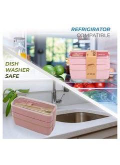 Lunch Box for Kids, 900ml Wheat Straw Leakproof Eco-Friendly Lunch Box, 3-in-1 Compartment Stackable Box for Kids and Adults, Reusable Food Containers for School - pzsku/Z0F7E95BCEF16EA852C58Z/45/_/1734977123/e0536a5e-c810-4c75-8101-227dd5b205a0