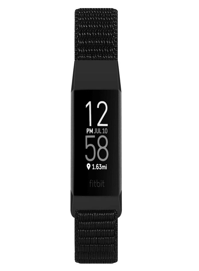 AVOD Nylon Watch Bands Compatible with Fitbit Charge 4/Charge 3/SE, Soft Replacement Wristband Breathable Sport Strap with Band for Women Men (Black) - Image 2
