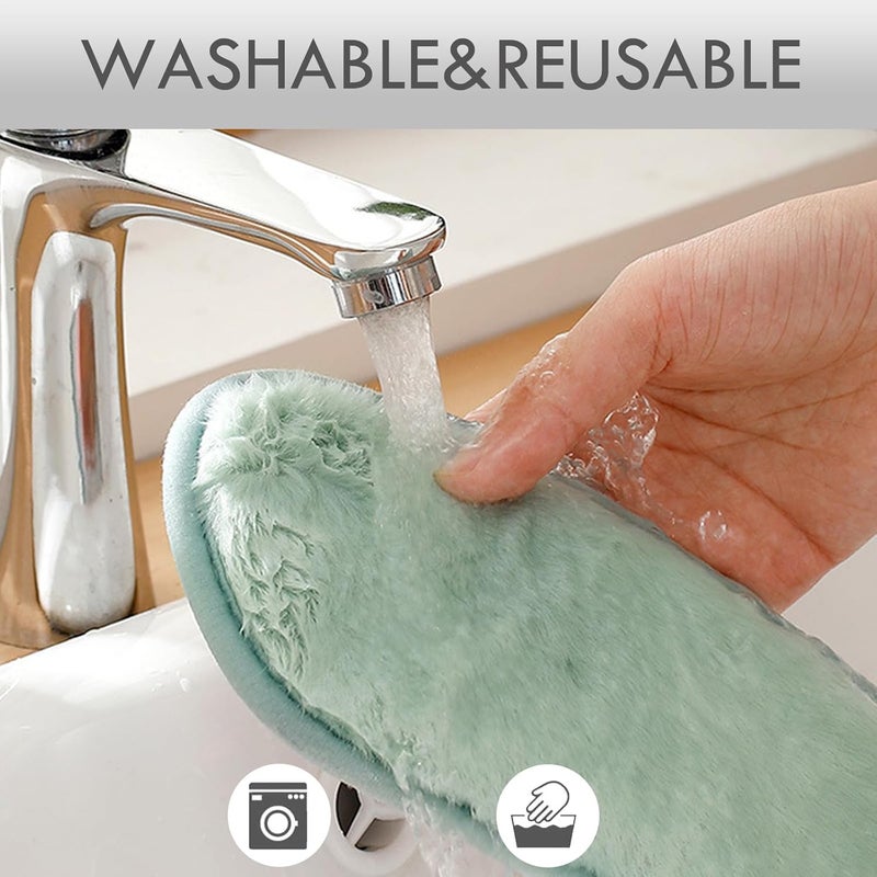 Iensen Thick and Warm Toilet Seat Cushion Cover - with Sticky Toilet Seat Cushion - Washable and Reusable Mat for Winter - Double Flap Separation, TPR Back Adhesive, Soft and Protective (Green) - Image 5
