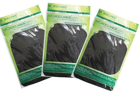 Luffa Moroccan Bath Gloves Black - 3 pcs