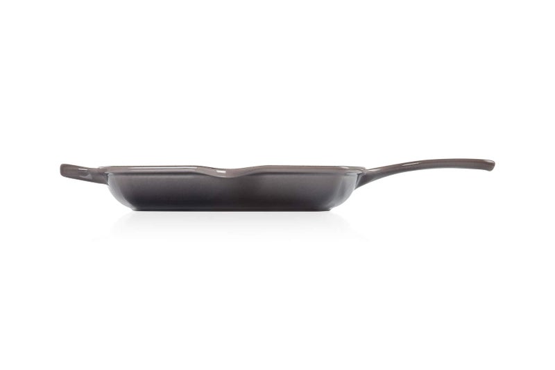 Le Creuset Le Creuset Enameled Cast Iron Signature Square Skillet Grill, 10.25", Oyster  - Image 4