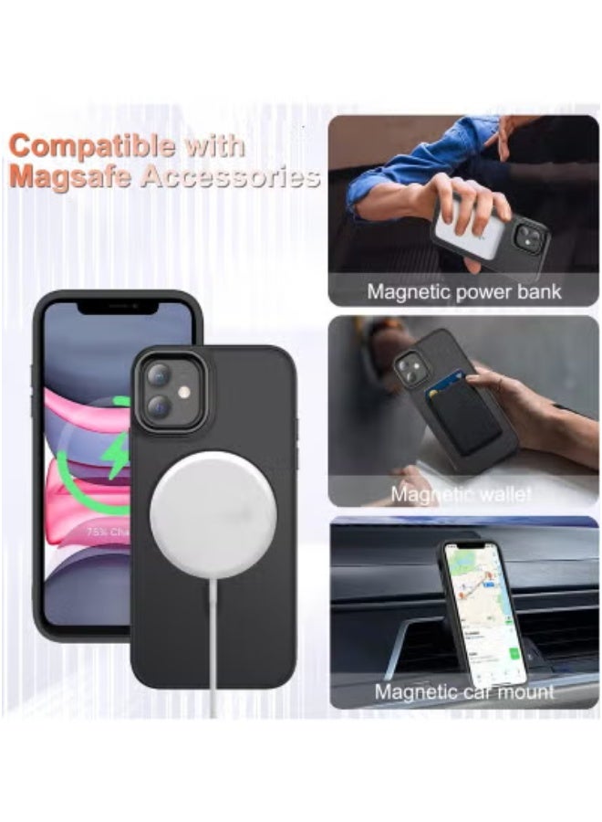 JAJEEK حافظة آيفون 11 – غلاف واقي مغناطيسي غير لامع مع 1 واقي شاشة، متوافق مع ماج سيف – خلفية شفافة رقيقة مضادة للصدمات مع طلاء مضاد لبصمات الأصابع – حواف ناعمة متينة، تصميم خفيف الوزن لآيفون 11 بحجم 6.1 إنش – حافظة سوداء للاستخدام اليومي - Image 3