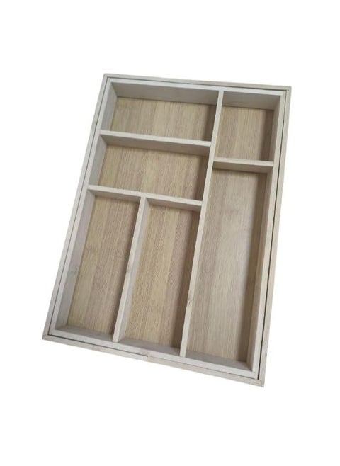 Expandable Bamboo Drawer Organizer Adjustable Utensils Holder & Silverware Organizer Cutlery Tray Wooden Drawer Dividers for Drawer Organization and Storage