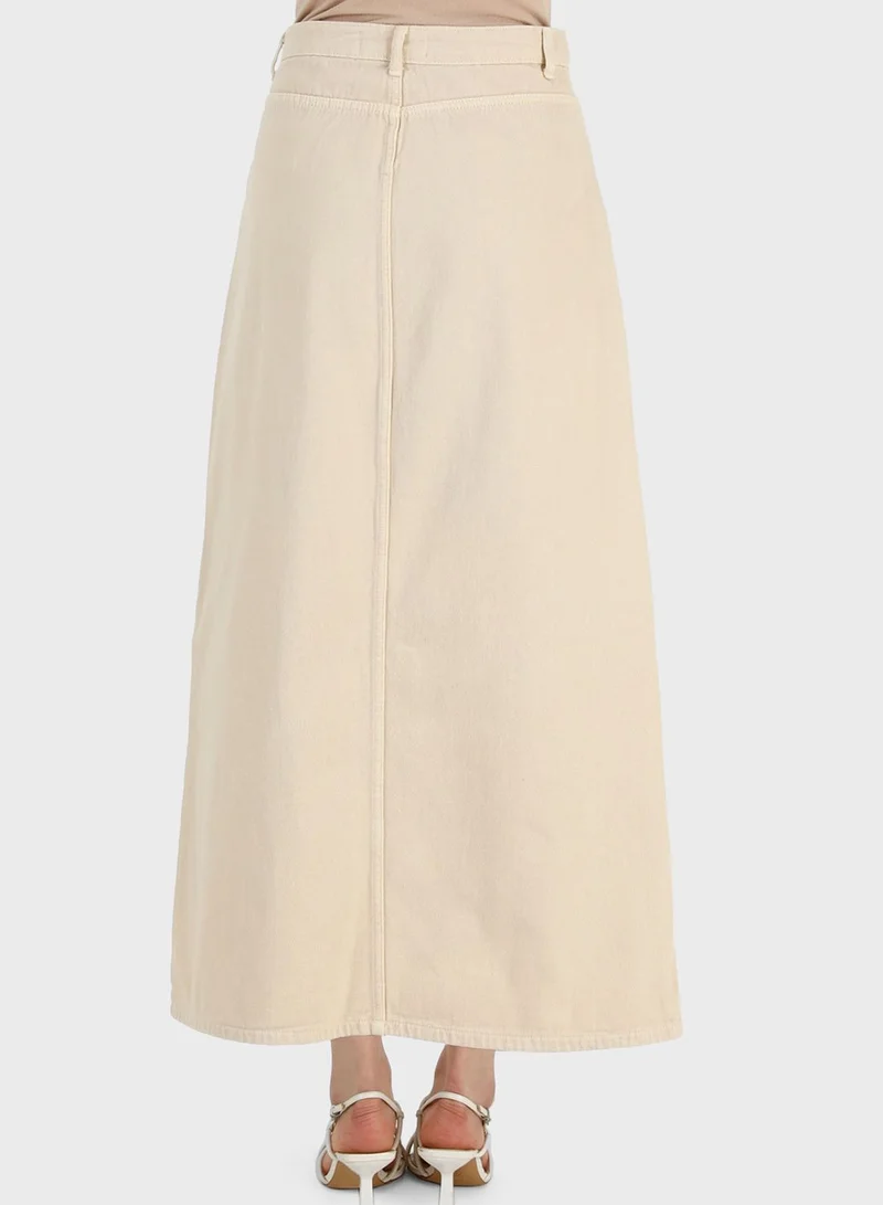 Refka by modanisa High Waist Denim Skirt