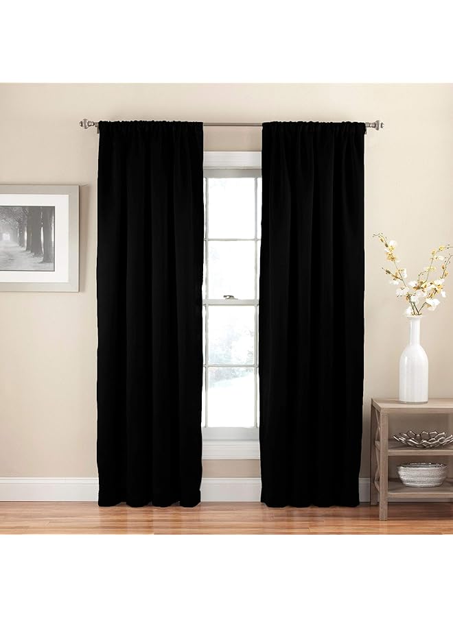 erorex Solid Thermapanel Modern Room Darkening Rod Pocket Window Curtain For Bedroom 1 Panel 54 In X 84 In Taupe - Image 3