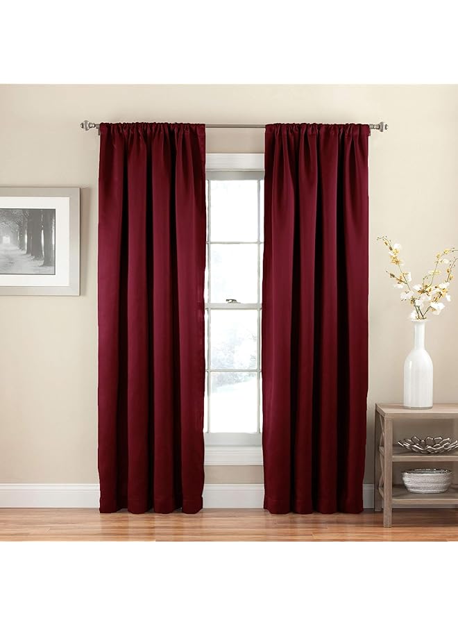 erorex Solid Thermapanel Modern Room Darkening Rod Pocket Window Curtain For Bedroom 1 Panel 54 In X 84 In Taupe - Image 4