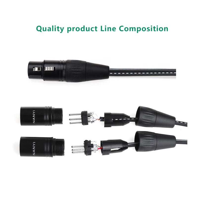 NANYI XLR Splitter Microphone Cable XLR to XLR Patch Cables 3-Pin XLR Male to Dual XLR Female Y Cable Adaptor mic Cable DMX Cable Patch Cords with Oxygen -5FT - Image 4