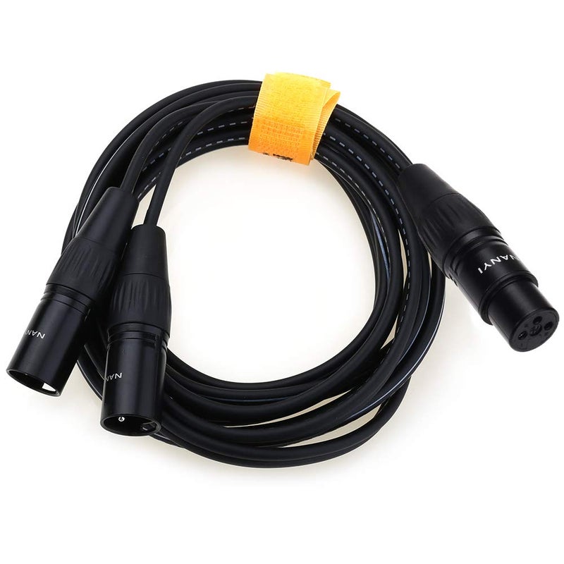 NANYI XLR Splitter Microphone Cable XLR to XLR Patch Cables 3-Pin XLR Male to Dual XLR Female Y Cable Adaptor mic Cable DMX Cable Patch Cords with Oxygen -5FT - Image 2