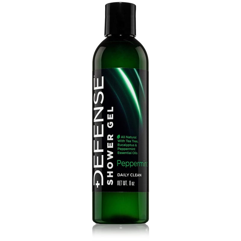 Defense Soap Organic Peppermint Body Wash  All Natural Mint Shower Gel with Tea Tree Oil Eucalyptus Oil Wrestling Inspired For All Mens  Womens Skin Types 8 oz
