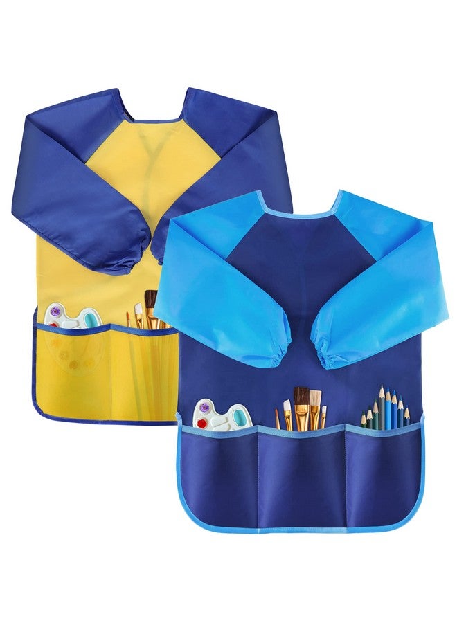 VCOSTORE Kids Art Smock Toddler Painting Smockwaterproof Long Sleeve Kids Art Apron With 3 Pockets For Children - Image 1