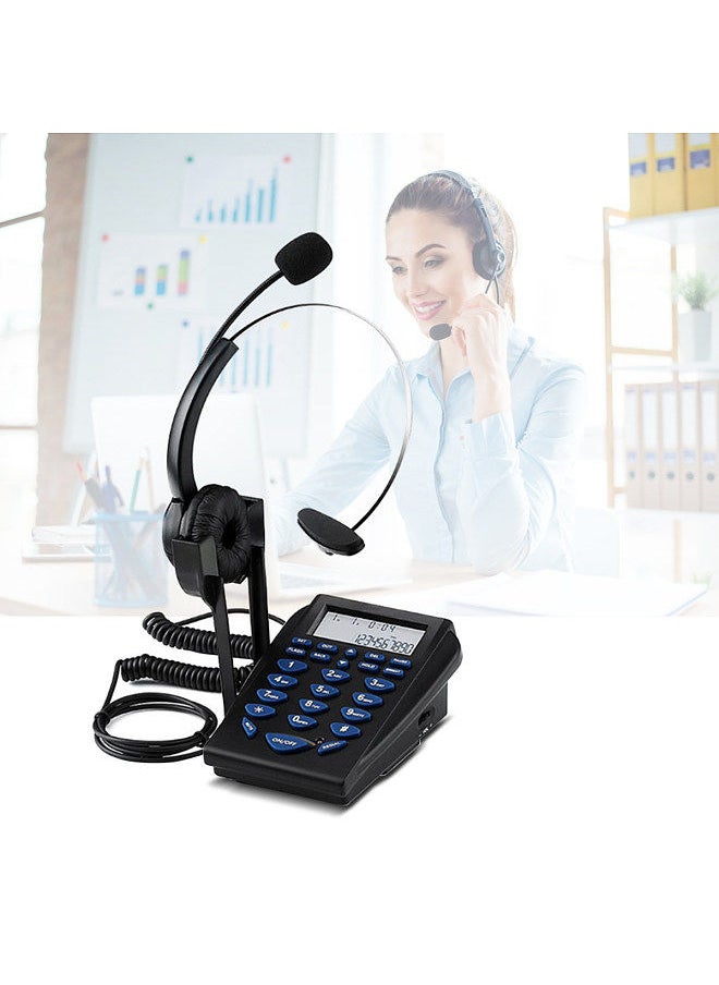 Generic Call Center Telephone Dialpad Corded Telephone with Noise Cancelling Monaural Headset Clear Voice Quality Caller ID Redial for Office Home Telephone Set  - Image 5