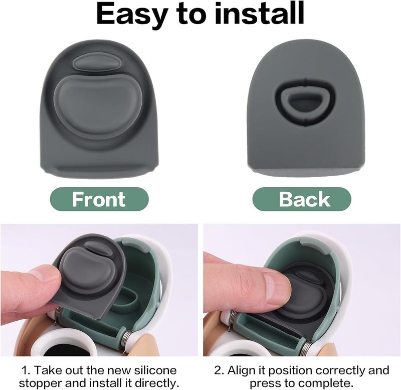 Joshey 8Pack Rubber Seal Replacement Gasket & Stopper Set, Compatible with Owala Freesip 24oz 32oz Bottle Spout Lid-Silicone Gasket Replacement Parts (Gray) - Image 3