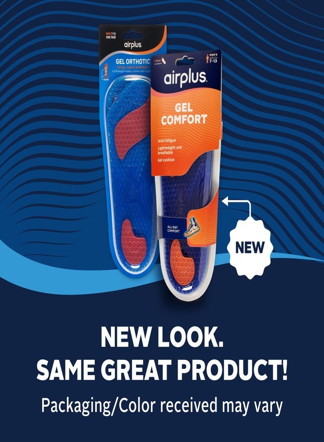 Airplus Gel Orthotic 3/4 Length Comfort and Stability Shoe Insoles for Men - Image 2