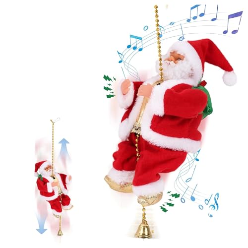 Kidology Electric Climbing Rope Santa with Music | Animated Santa Claus Figure for Christmas Tree, Home & Holiday Decorations Pack of 1 - Image 2