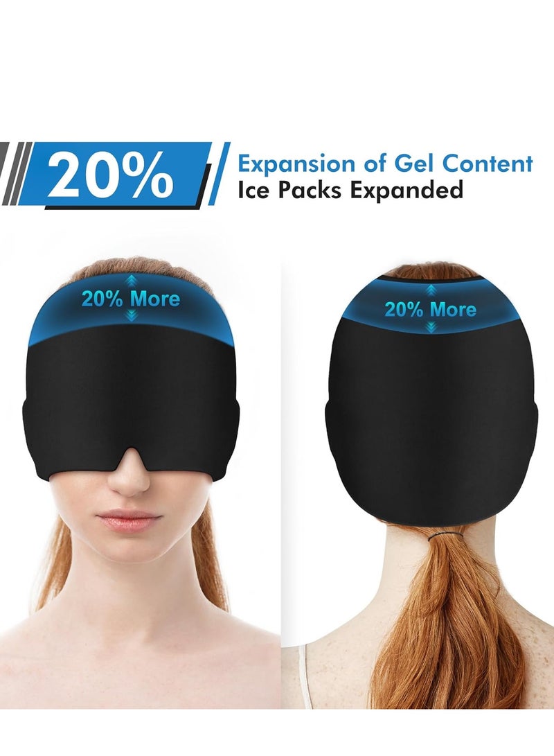 Arabest Migraine Relief Cap, All Around Gel Covered Reusable Headache Relief Cap, Black Migraine Cap for Headache Relief, Puffy Eyes(300g) - Image 4