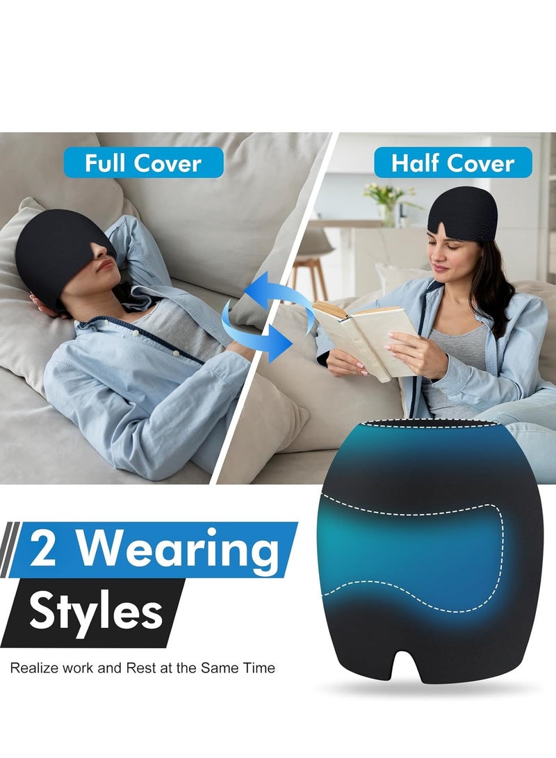 Arabest Migraine Relief Cap, All Around Gel Covered Reusable Headache Relief Cap, Black Migraine Cap for Headache Relief, Puffy Eyes(300g) - Image 5