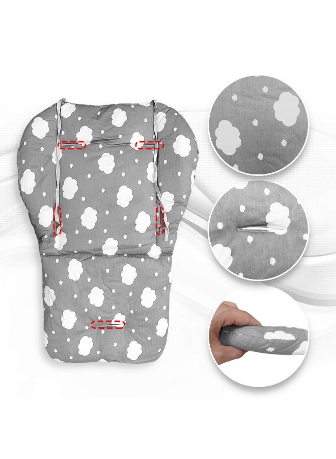 Twoworld High Chair Cushion, Large Thickening Baby High Chair Seat Cushion Liner Mat Pad Cover Breathable (Gray Clouds) - Image 4