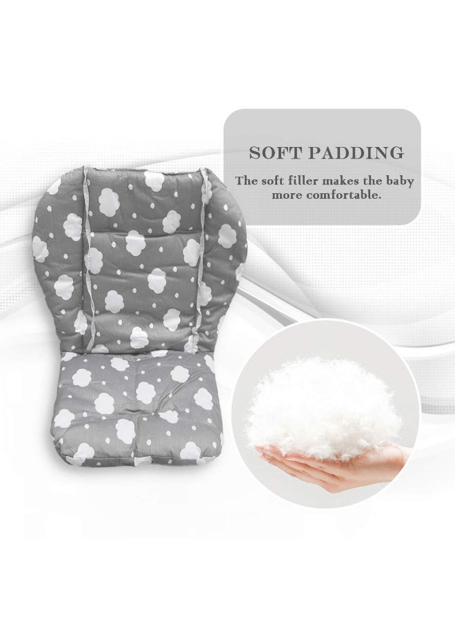 Twoworld High Chair Cushion, Large Thickening Baby High Chair Seat Cushion Liner Mat Pad Cover Breathable (Gray Clouds) - Image 5