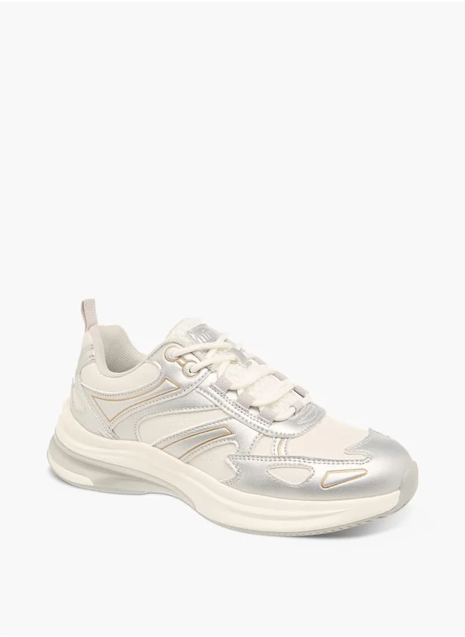 MISSY Women Panelled Sneakers with Lace-Up Closure