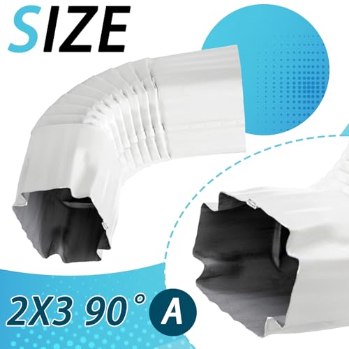Niuohoy 2x3 Downspout Gutter Elbow Style A 90 Degree Positive Elbow Connector Easy to Install for Home Roofing Drainage White - Image 3
