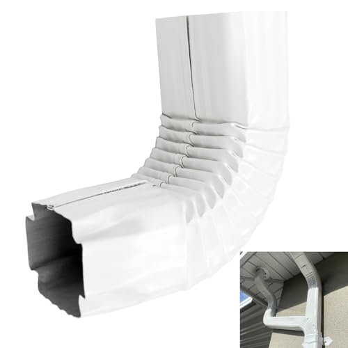 Niuohoy 2x3 Downspout Gutter Elbow Style A 90 Degree Positive Elbow Connector Easy to Install for Home Roofing Drainage White - Image 1