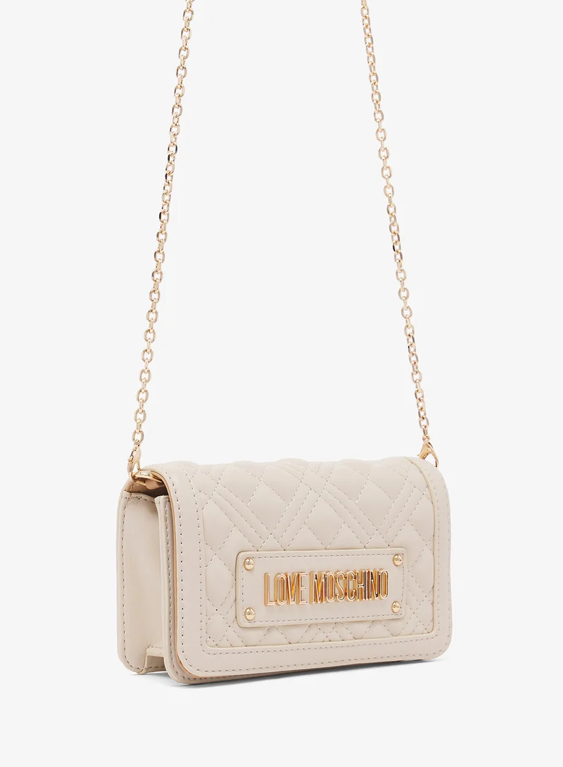 Love Moschino Logo Zip through chain detail crossbody