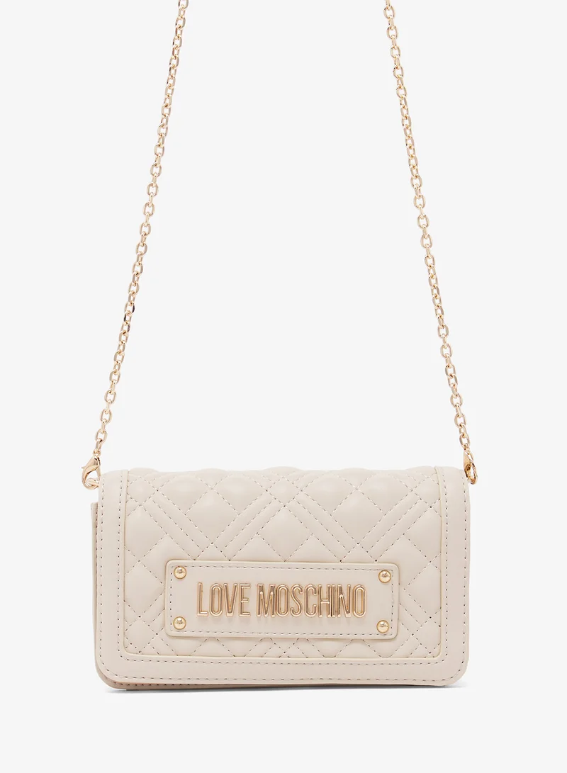 Love Moschino Logo Zip through chain detail crossbody