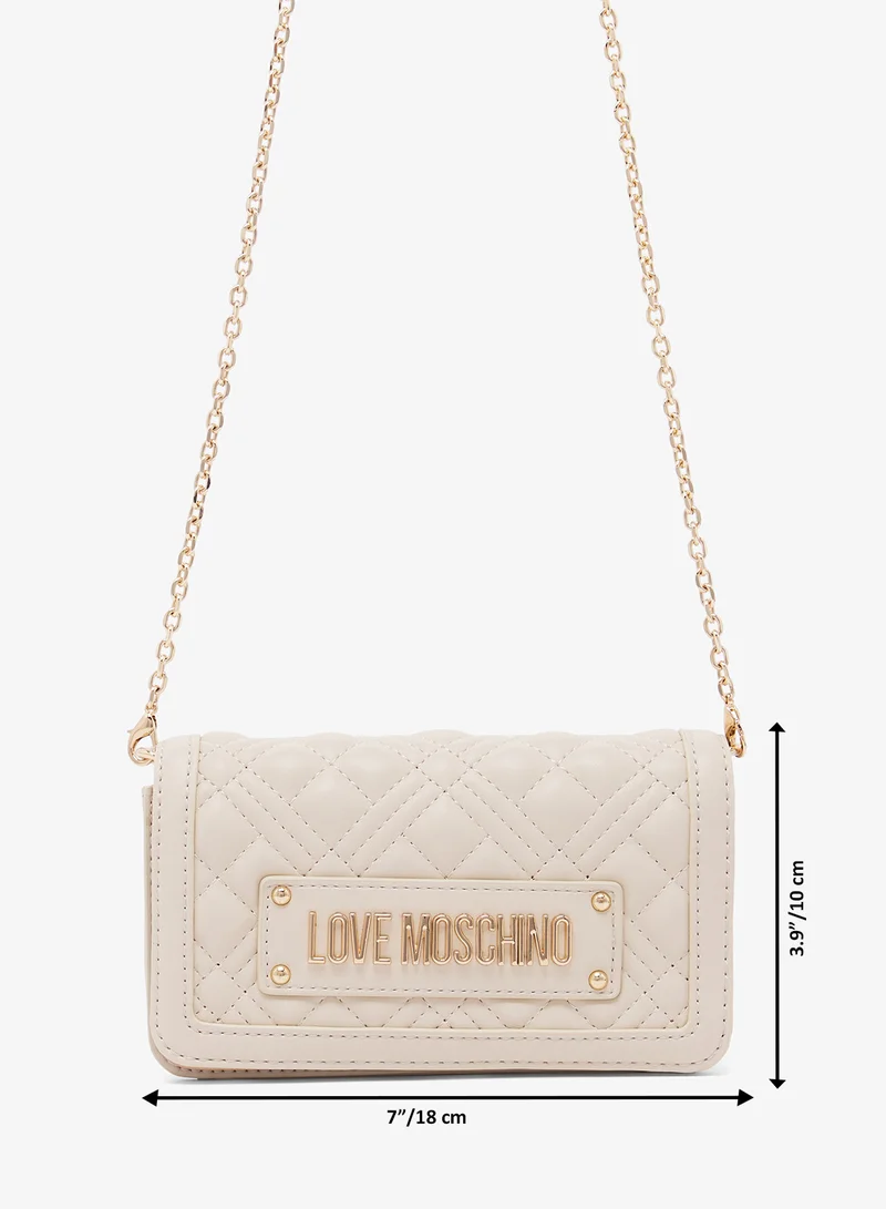 Love Moschino Logo Zip through chain detail crossbody