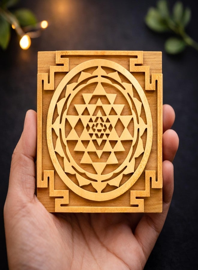 Plus Value Shriparni Shreeparni Shri Yantra Wooden Material Which Godess Lakshmiji Likes, 12.5 cm , 12.5 cm - Image 3