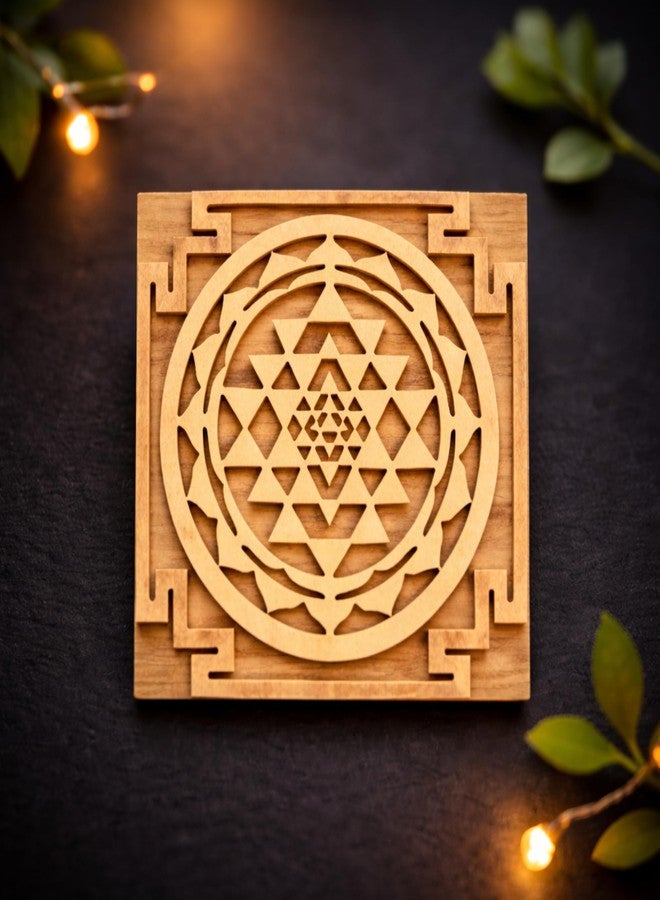 Plus Value Shriparni Shreeparni Shri Yantra Wooden Material Which Godess Lakshmiji Likes, 12.5 cm , 12.5 cm - Image 2