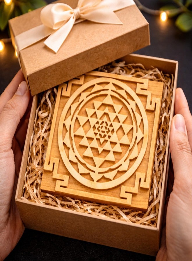 Plus Value Shriparni Shreeparni Shri Yantra Wooden Material Which Godess Lakshmiji Likes, 12.5 cm , 12.5 cm - Image 4