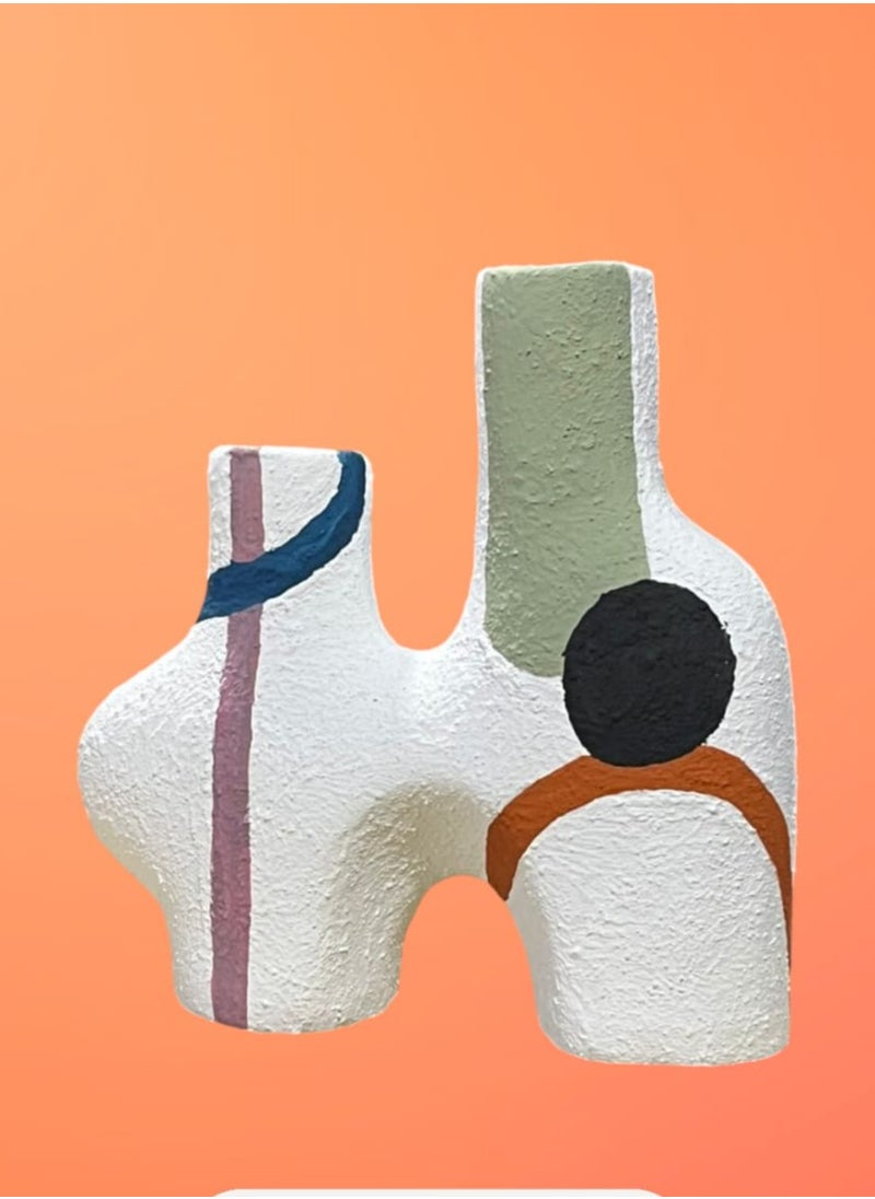 color zone pottery - Pottery vase for home decor, modern statues - Image 1