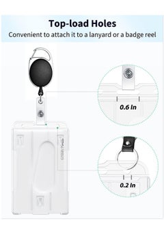KASTWAVE Vertical 2-Card Badge Holder with Thumb Slot Hard Transparent PC Case Protector for Office School IDs Credit Cards Driver’s Licenses and Passes, 20 Pack  - Image 5