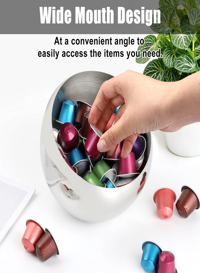 ELLDOO Coffee Pod Holder, Silver Metal Coffee Pod Storage for K Cup Nespresso Vertuo Keurig, Creamer Organizer Candy Bowl Fruit Jar for Countertop Kitchen Breakroom (Without Base) - Image 2