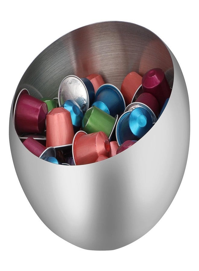 ELLDOO Coffee Pod Holder, Silver Metal Coffee Pod Storage for K Cup Nespresso Vertuo Keurig, Creamer Organizer Candy Bowl Fruit Jar for Countertop Kitchen Breakroom (Without Base) - Image 1