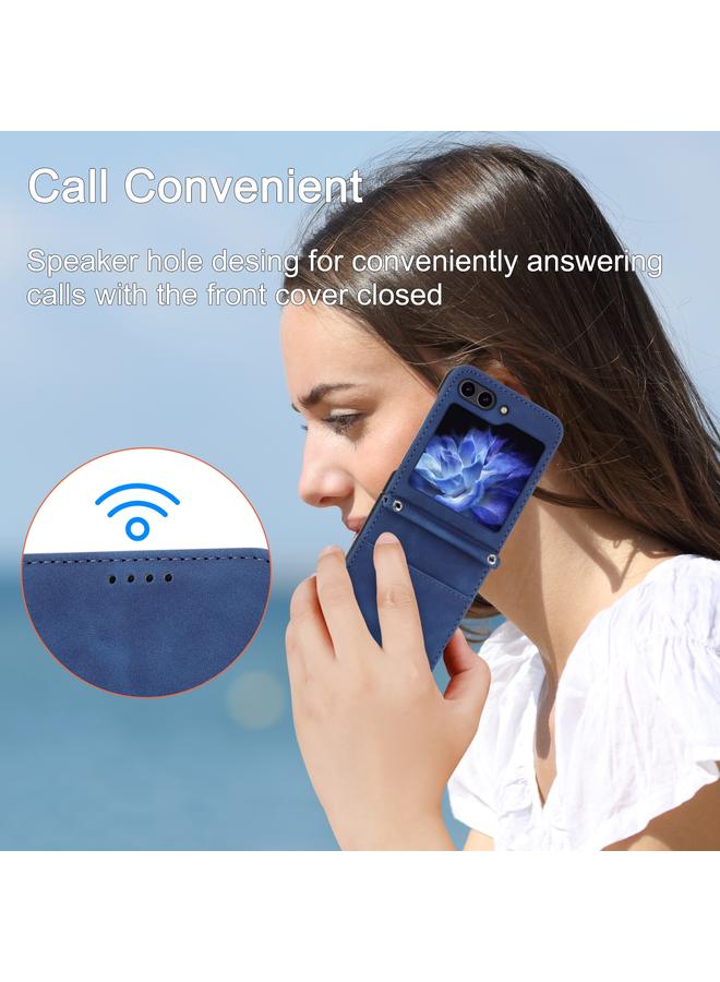 اس-توب جراب لهاتف Samsung Galaxy Z Flip5 Dierfeng Dream Line TPU + جراب جلد PU للهاتف - Image 5