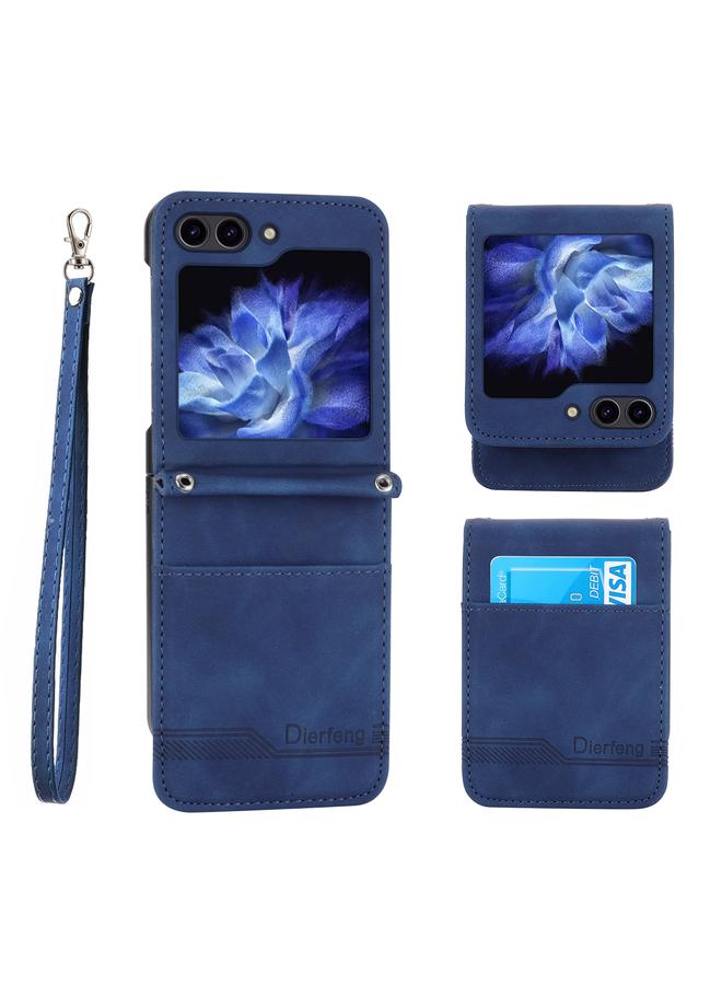 اس-توب جراب لهاتف Samsung Galaxy Z Flip5 Dierfeng Dream Line TPU + جراب جلد PU للهاتف - Image 1