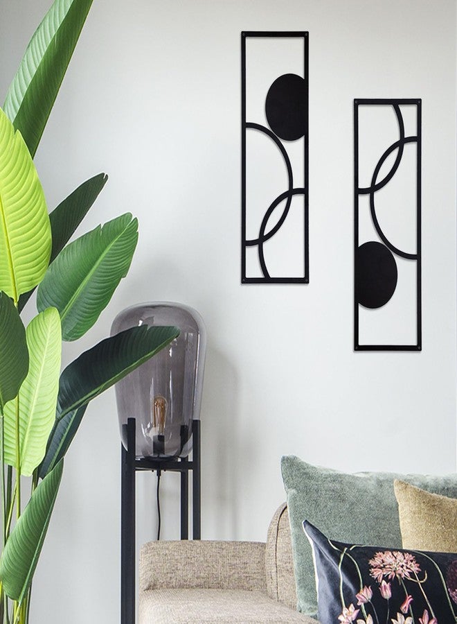 TYLCC Black Metal Wall Decor Modern Abstract Minimalist Geometric Aesthetic Wall Art for Living Room Bedroom Decorations - 2 Pcs (Simple-1-Large) - Image 5