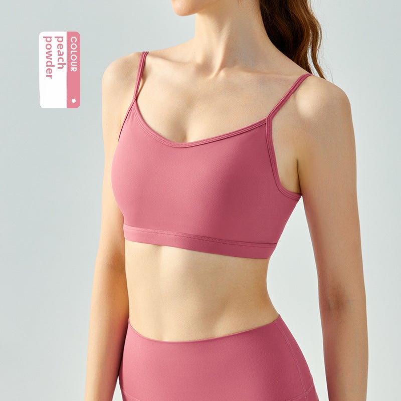 Womens Yoga Tank Top with Built-In Bra Peach pollen