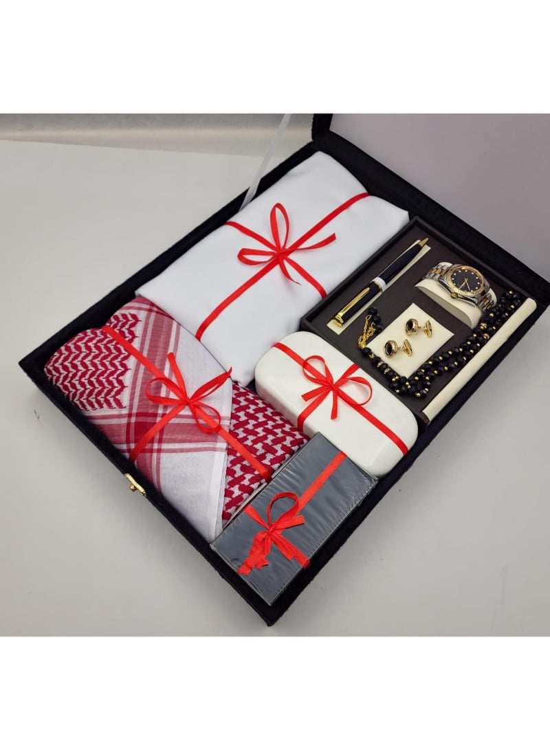 Luxury Eid Men's Gift Set with Shemagh, Ghutra, Watch & Premium Accessories 