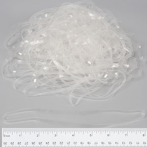 Damyda Rubber Bands Large 8inx0.2in Clear Rubber Band 50Pcs for Balloon Arch Elastic Tying Bands Rubber Bands for Office Crafts Transparent TPU Rubberband Clear Elastic for Home Office Crafts - Image 1