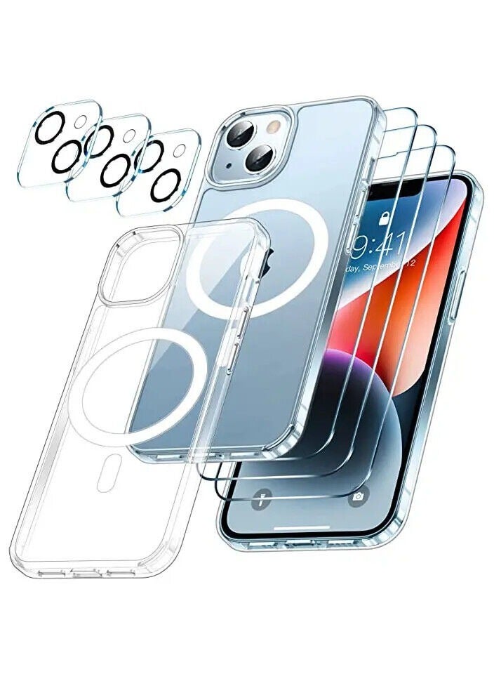 Case 15/14 Pro Plus Max +3 Window+3 Glasses Camera Transparent Magsafe - Image 1