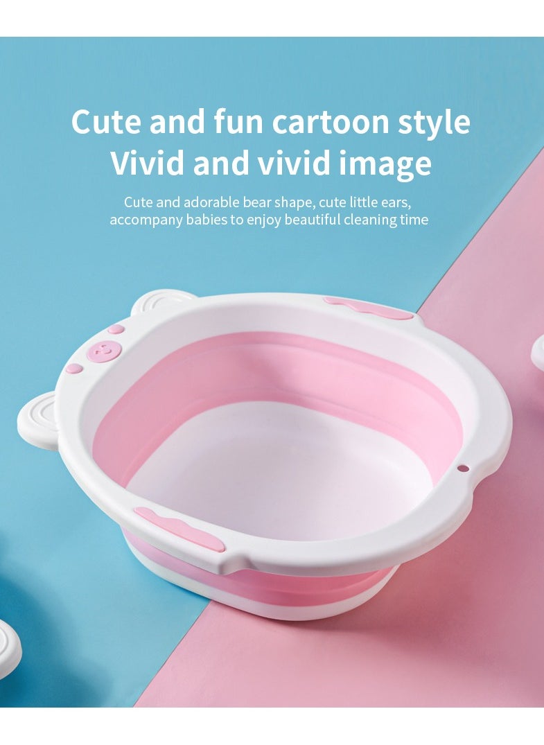 MileMelo Sitz Bath for Toilet Seat, Foldable Portable Sitz Baths for Perineum Relief, Collapsible Sitz Basin with Flusher, Suitable for Pregnant Women,Pink  - Image 3