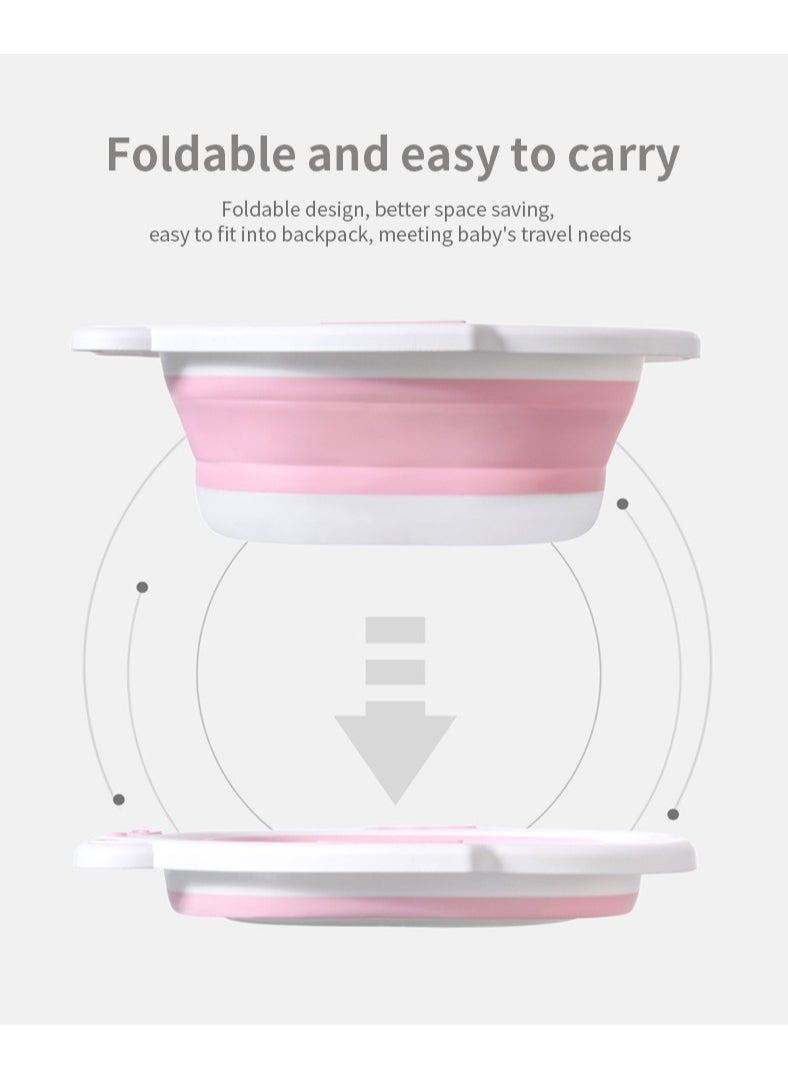 MileMelo Sitz Bath for Toilet Seat, Foldable Portable Sitz Baths for Perineum Relief, Collapsible Sitz Basin with Flusher, Suitable for Pregnant Women,Pink  - Image 4