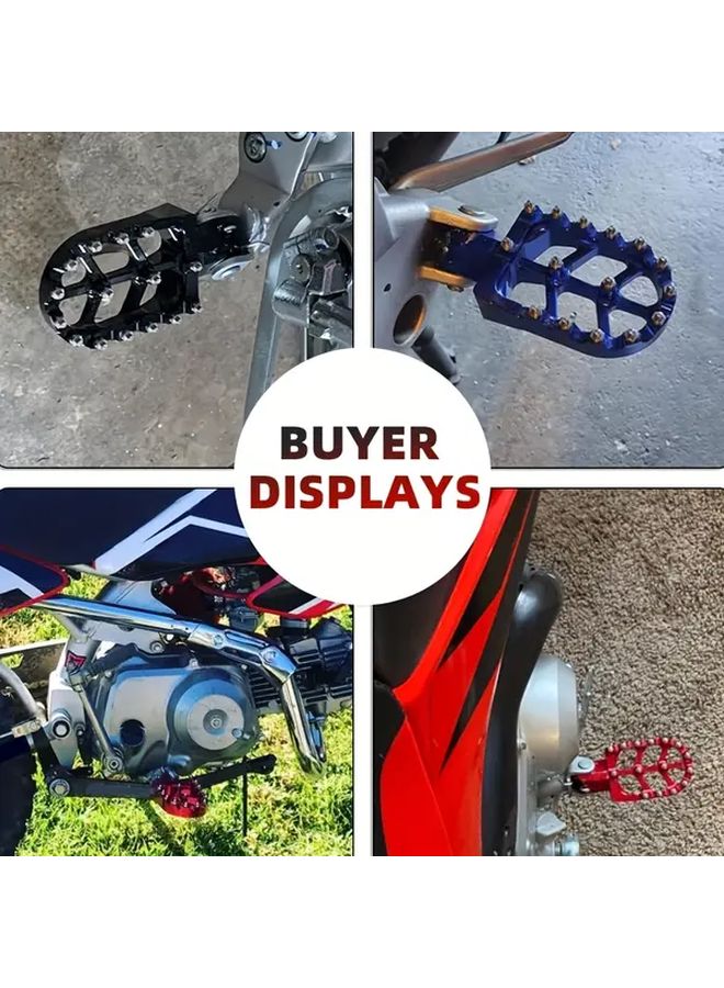 Red Motorcycle Foot Pegs CNC Aluminum Shock Absorbing Durable Ergonomic Design - Image 3