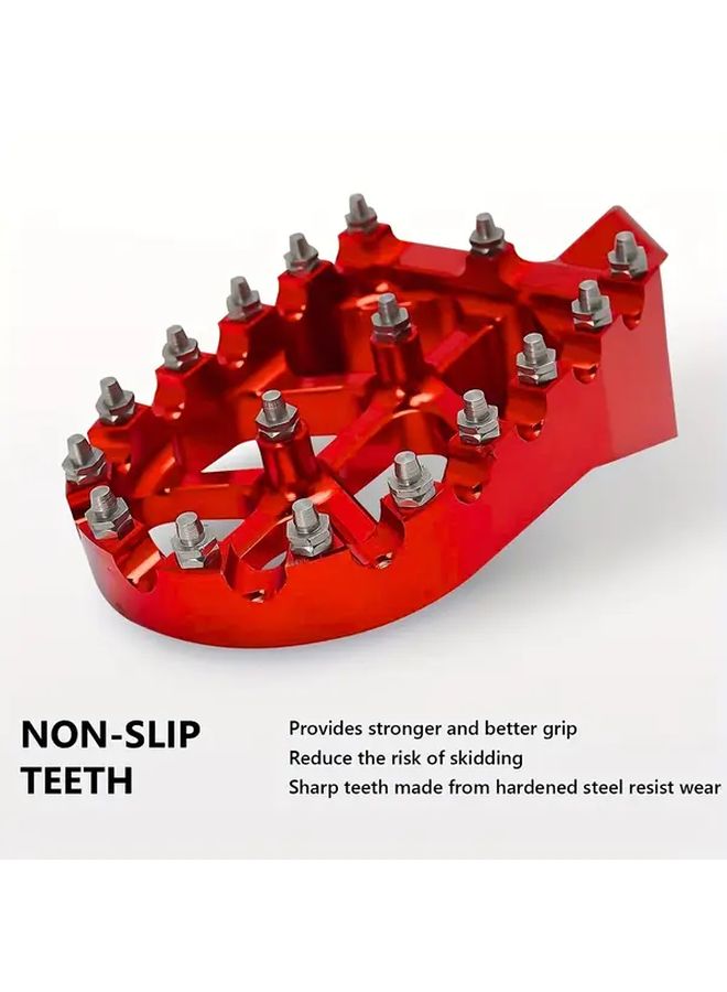 Red Motorcycle Foot Pegs CNC Aluminum Shock Absorbing Durable Ergonomic Design - Image 4