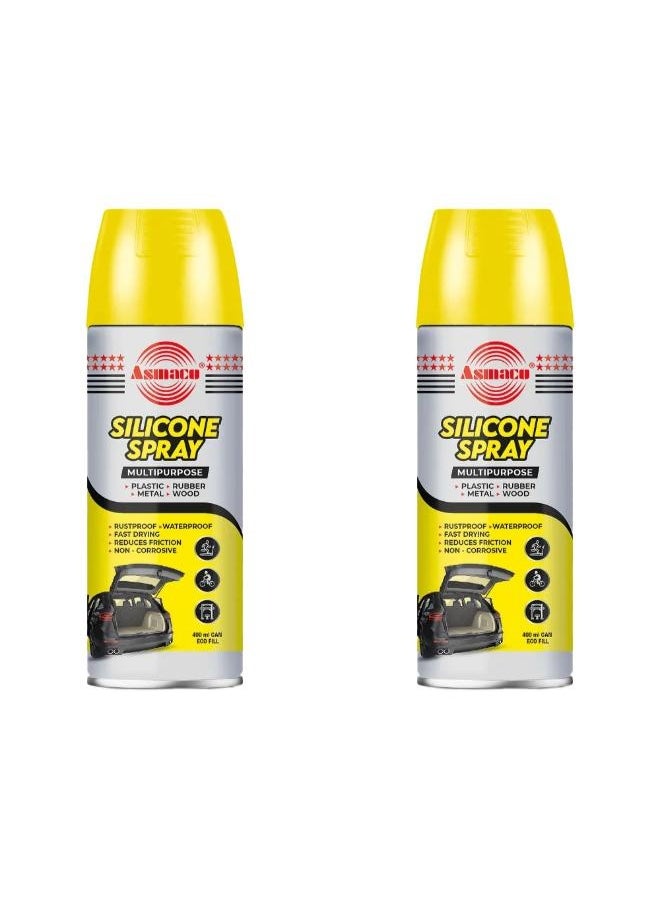 Asmaco Silicone Spray - 400 Ml - Set of 02
