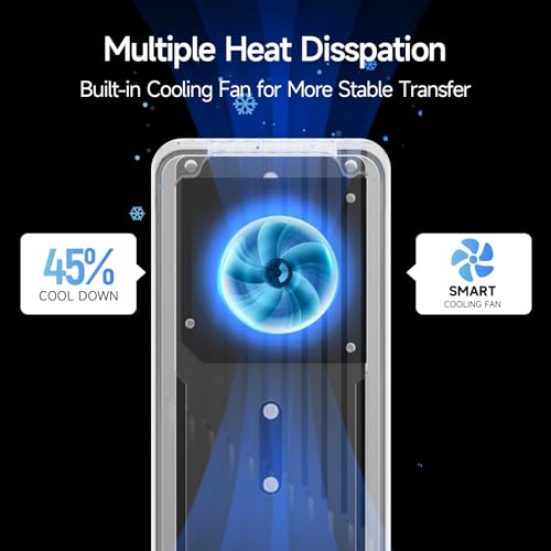 fanxiang SSD Enclosure with Cooling Fan USB 32 Gen 2 10 Gbps M2 NVMESATA SSD Enclosure USB AdapterReader M2 Enclosure Supports M and BM Keys and Size 223022422280 SSDs MD85 - Image 3