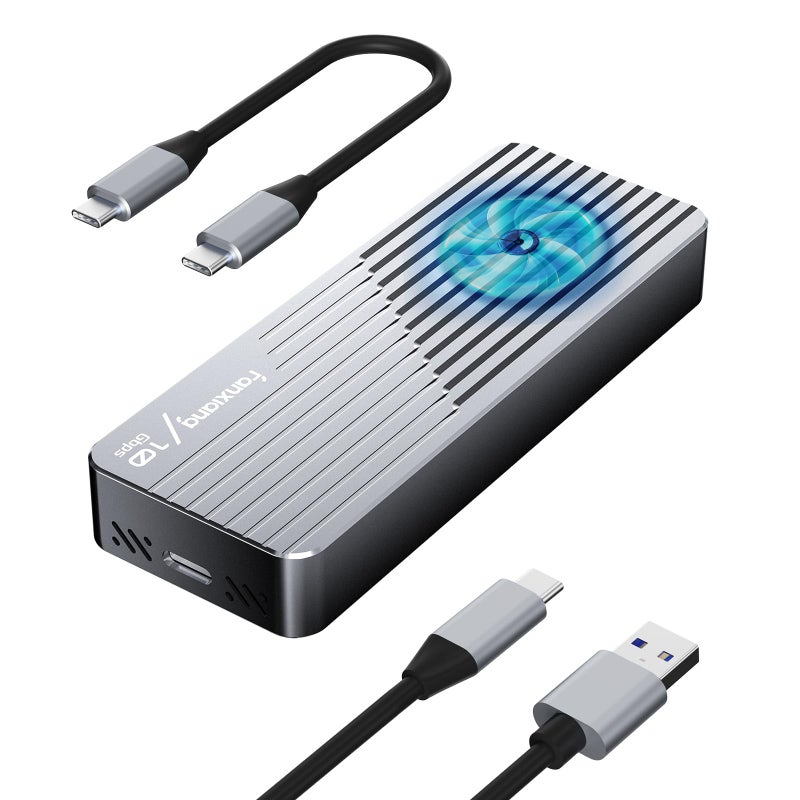 fanxiang SSD Enclosure with Cooling Fan USB 32 Gen 2 10 Gbps M2 NVMESATA SSD Enclosure USB AdapterReader M2 Enclosure Supports M and BM Keys and Size 223022422280 SSDs MD85 - Image 2