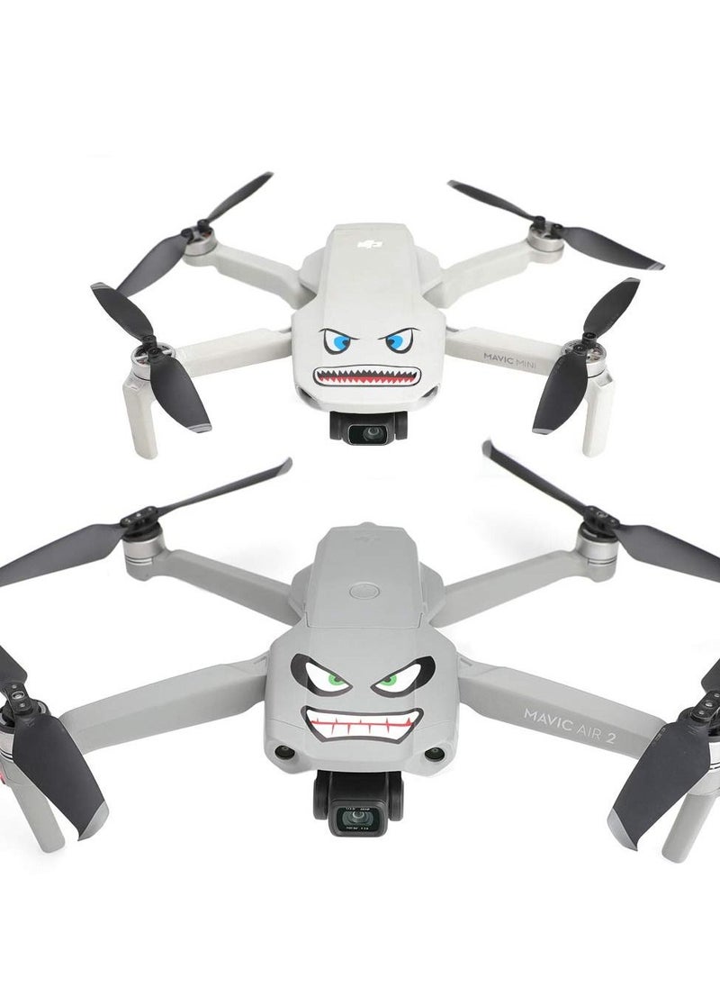 8 Styles 1 Set of Expression Sticker Drone Decal Facial Skin Compatible with DJI Mavic 3 / Mini Pro 2 Air 2s/ Pro/ Avoid Bird Collision